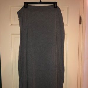 Gray maxi skirt with side slits